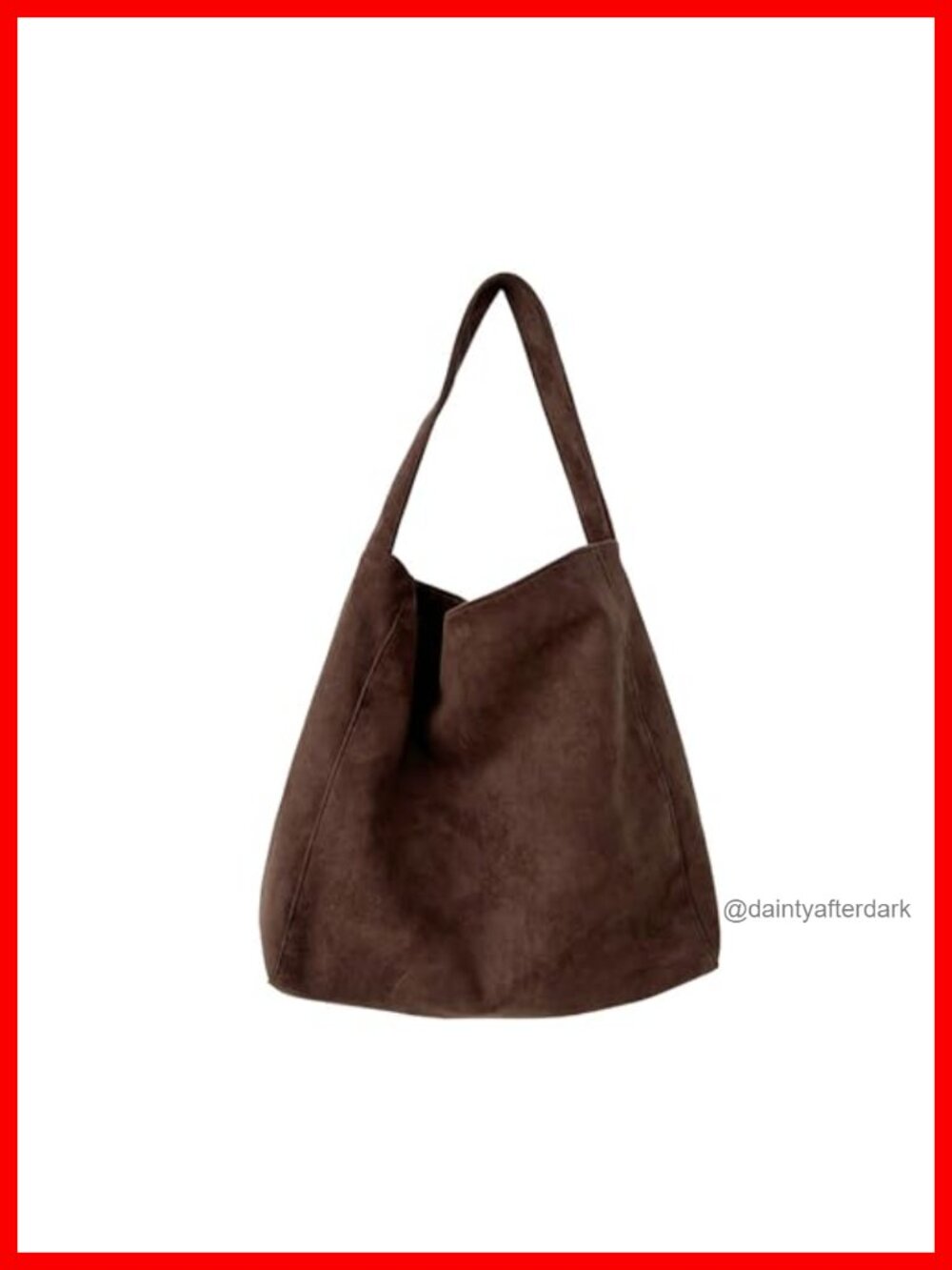 Large Slouchy Faux Suede Hobo Tote Bag with Pouch